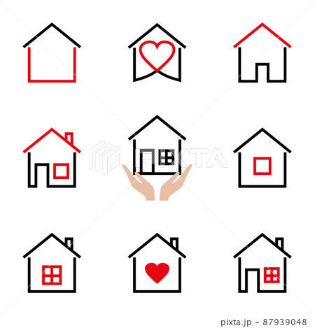 House vector icons, set logo symbols on white 87939048
