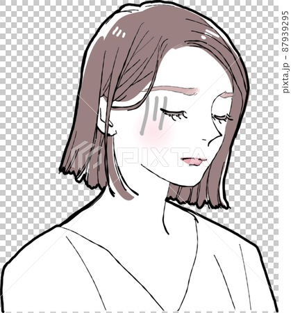 一個沮喪的女人的插圖 一個沮喪的女人的插圖 87939295