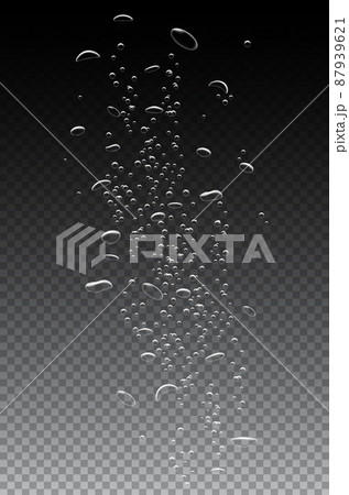 Vector realistic air underwater bubbles isolated on transparent background. 87939621