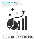 Diagram icon vector with glyph style isolated on white background. Vector illustration chart, graph sign symbol icon concept for business, finance, industry, company, apps, web and all project 87940450