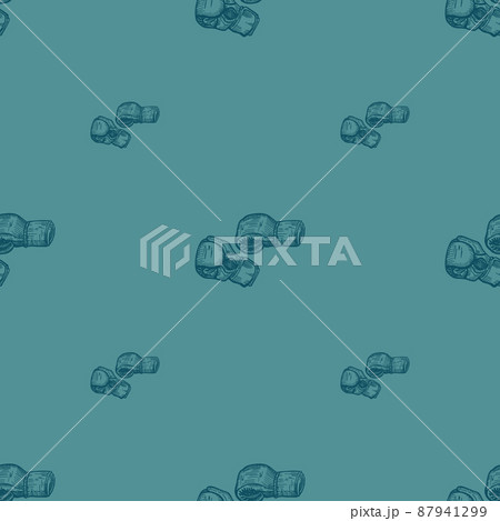 Boxing gloves seamless pattern. Vintage sport inventory background. 87941299