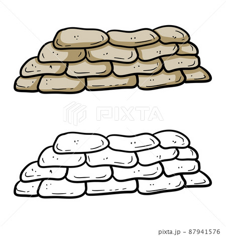 Barricade of sandbags. Fortified point 87941576