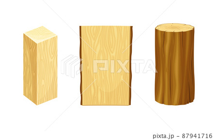 Woodworking Industry Materials Set Log And のイラスト素材