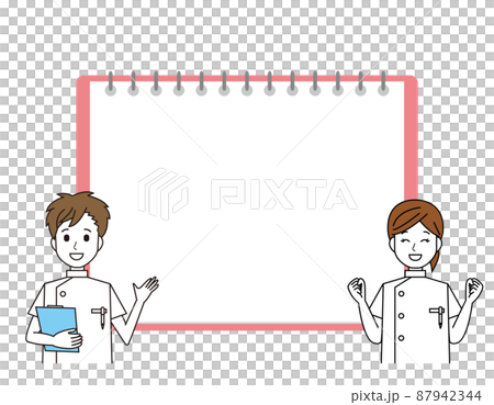 男性と女性の看護師　医療従事者　イラスト 87942344
