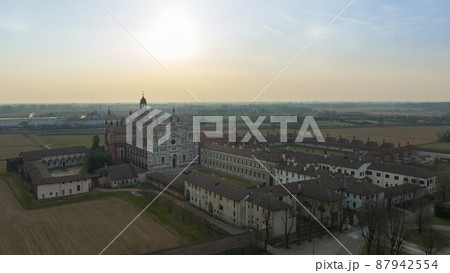 Wonderful aerial view of Certosa di Pavia 87942554