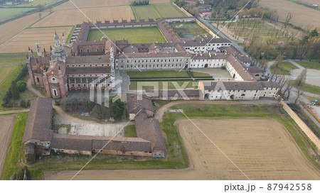Amazing aerial view of Certosa di Pavia Amazing aerial view of Certosa di Pavia 87942558