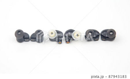 In-ear headphones for Hi-Fi music player. Audio sound and modern equipment for music  87943183