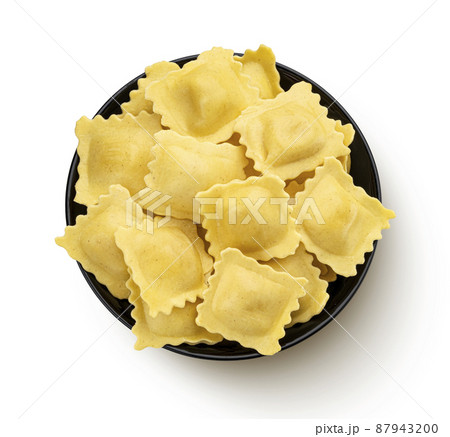 Ravioli isolated on white background, top view Ravioli isolated on white background, top view 87943200