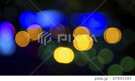background blurred abstraction of colored lanterns and decorations.  87943395