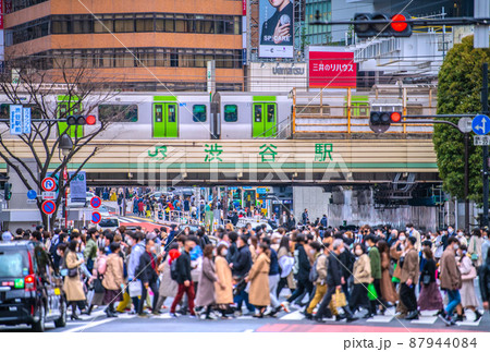 日本の東京都市景観 BA.2多重感染爆発…渋谷は脅威の人流…。韓国は60万人超のなぜ＝19日 87944084