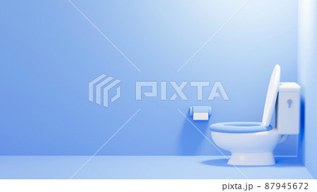 3Dイラストレーションで構成されたトイレのイメージ。 87945672