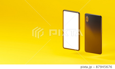 3Dイラストレーションで構成されたスマートフォンのイメージ。 87945676