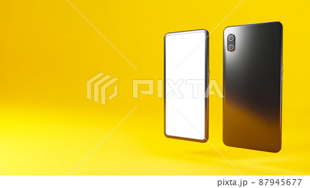 3Dイラストレーションで構成されたスマートフォンのイメージ。 87945677