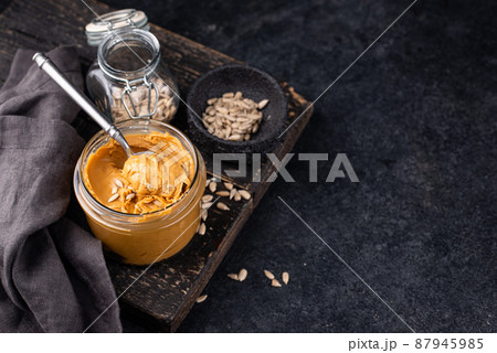 Sunflower butter or sunbutter. Hypoallergenic spread Sunflower butter or sunbutter. Hypoallergenic spread 87945985