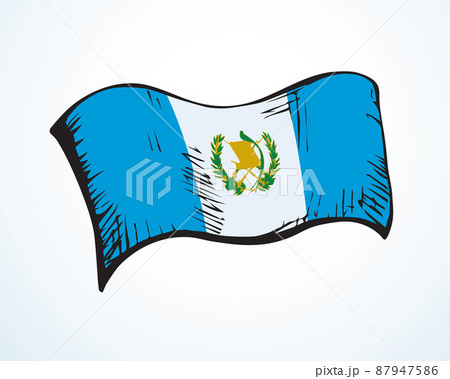 Flag of Guatemala. Vector drawing icon 87947586