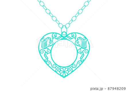 ハートのペンダントのイラスト素材
