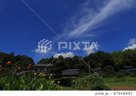 田園風景と青空と雲 田園風景と青空と雲 87948895