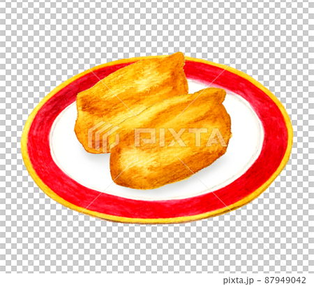 皿に乗った二貫のいなり寿司 日本料理の手描き水彩イラスト素材 皿に乗った二貫のいなり寿司 日本料理の手描き水彩イラスト素材 87949042