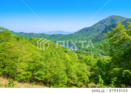 赤城公園 大沼 赤城山 小沼付近 関東ふれあいの道からの眺め 初夏の風景 赤城公園 大沼 赤城山 小沼付近 関東ふれあいの道からの眺め 初夏の風景 87949103