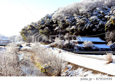 丹沢の麓の村の雪景色 丹沢の麓の村の雪景色 87950499
