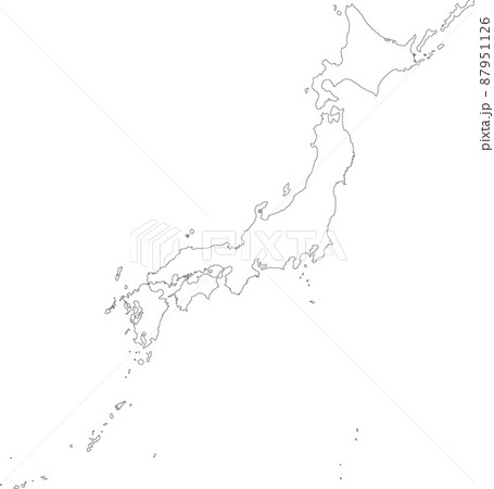 詳細な白抜きの日本地図 87951126