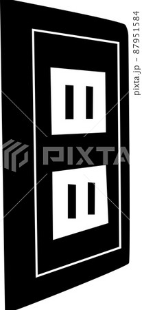 壁に設置するコンセントのシルエット 87951584