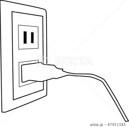 壁のコンセントに差し込む電源コード「白」 87951585