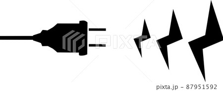 電気を送る電源プラグのシルエット 電気を送る電源プラグのシルエット 87951592