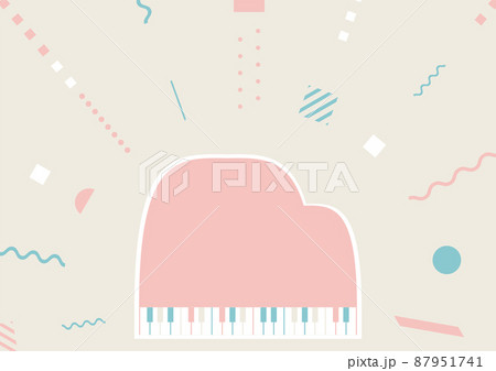 可愛らしい配色のピアノ 幾何学背景 可愛らしい配色のピアノ 幾何学背景 87951741