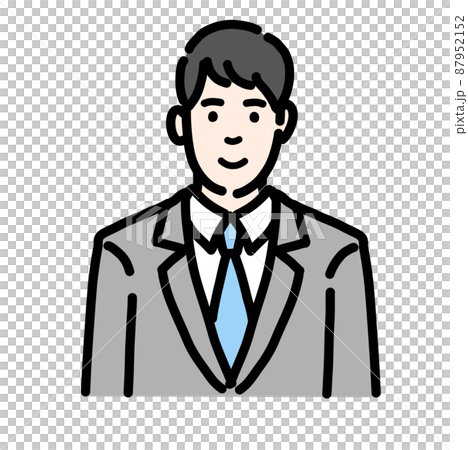 Bust up of a young man in a smiling suit 87952152