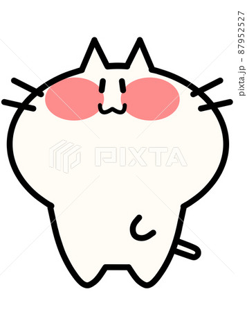 斜めを向くにゃんこのイラスト素材 87952527