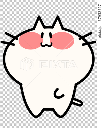 斜めを向くにゃんこのイラスト素材 87952527