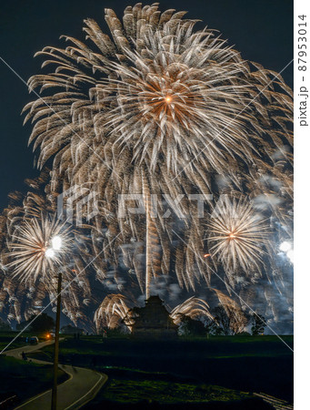 春の原城跡　花火　島原の乱 87953014