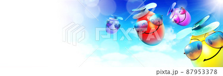 Beautiful Easter background with colorful Easter eggs Beautiful Easter background with colorful Easter eggs 87953378