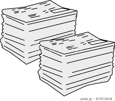 束に重なる新聞のイメージ素材 87953638