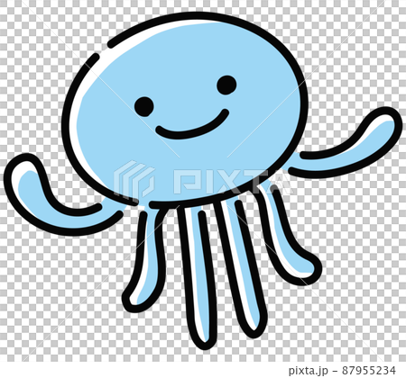 かわいいクラゲのベクターイラスト 単品 かわいいクラゲのベクターイラスト 単品 87955234