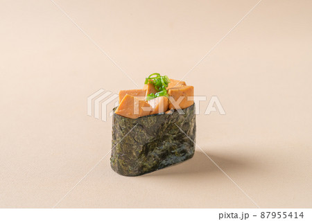 Ankimo sushi, monkfish liver on sushi rice Ankimo sushi, monkfish liver on sushi rice 87955414