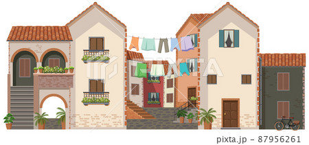 Scene with many buildings in cityのイラスト素材 [87956261] - PIXTA