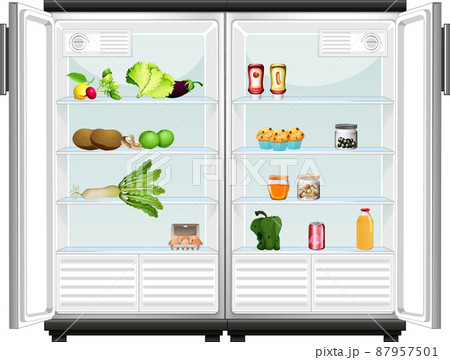 Vegetables and food in the fridge 87957501