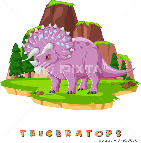 Dinosaur wordcard for triceratops 87958036