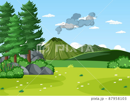 Prehistoric forest scene background 87958103