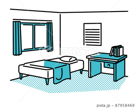 ベッドと机があるこども部屋の風景 ベッドと机があるこども部屋の風景 87958469