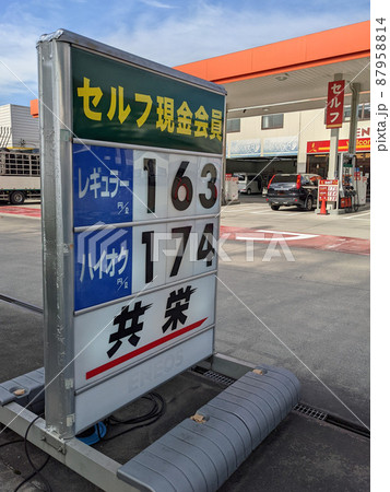 高騰するガソリン　高値 87958814