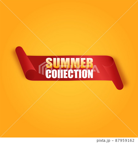 Vector price tag of summer collection. Ribbon sale banners isolated. Offers of new collections. 87959162