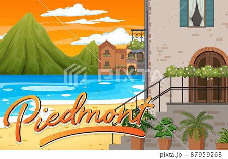 Scene with many buildings in city 87959263