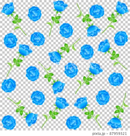 Blue rose pattern material drawn with a watercolor touch 87959321
