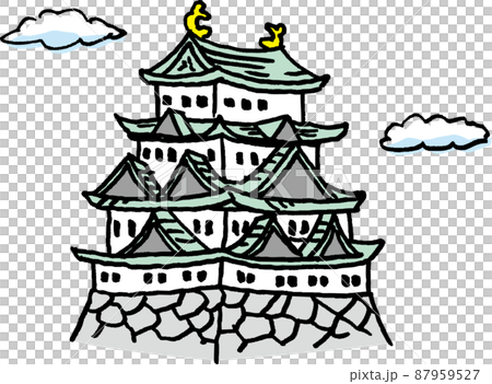 Nagoya Castle handwritten style illustration Nagoya Castle handwritten style illustration 87959527