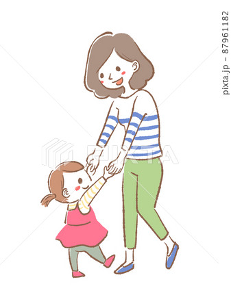 ママと子供のイラスト ママと子供のイラスト 87961182