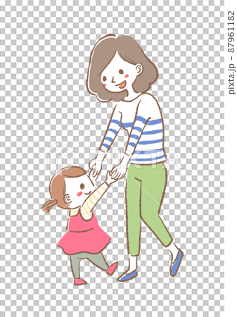 ママと子供のイラスト ママと子供のイラスト 87961182