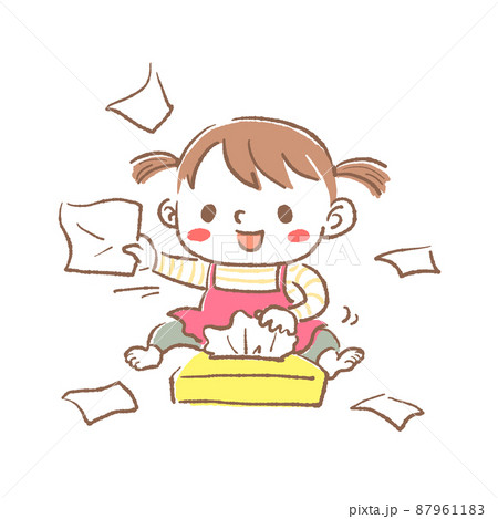 いたずらしている子供のイラスト いたずらしている子供のイラスト 87961183